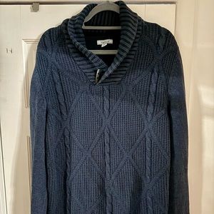 Method - Patterned Stitch Cotton Shawl Neck Sweater